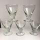set of 5 glasses with thick bottom feet early twentieth century