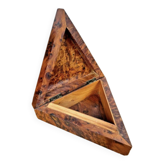 Old triangular shaped elm burl box