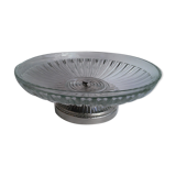 Glass Art Deco bowl with metal base