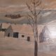 Painting painting oil on panel landscape mountain snow