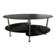 Vintage triple coffee table with smoked glass and chrome top