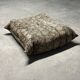 Vintage Togo pouf in brown Liberty print velvet with floral pattern by Ligne Roset (rare)