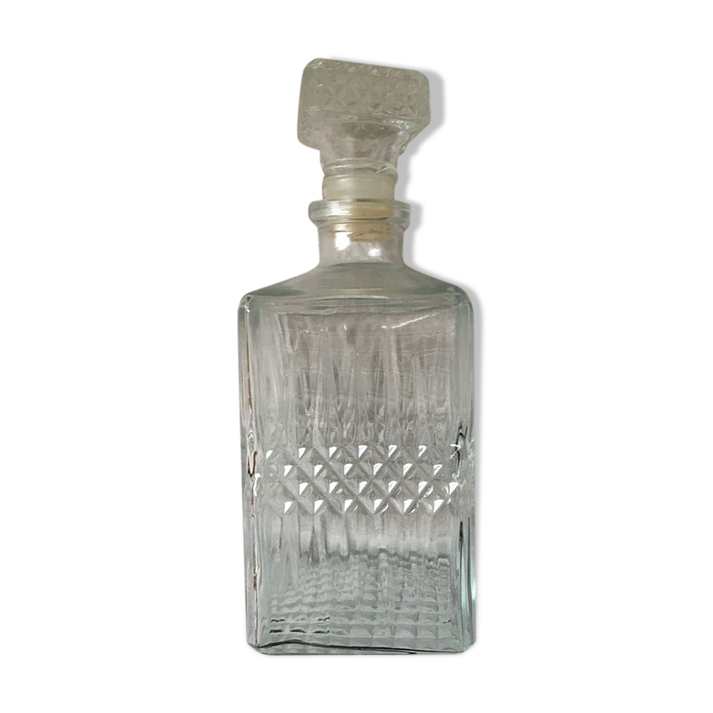 Vintage glass whiskey decanter