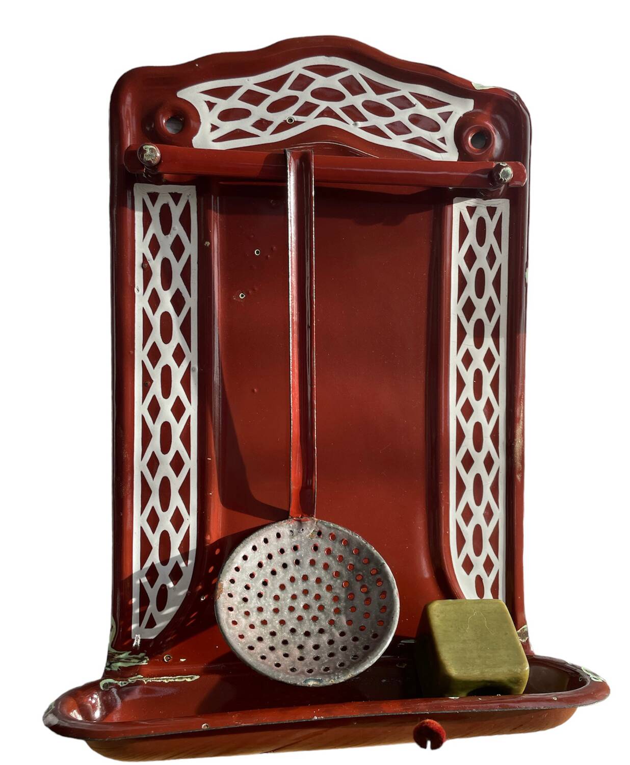 Enamelled kitchen sheet metal plate