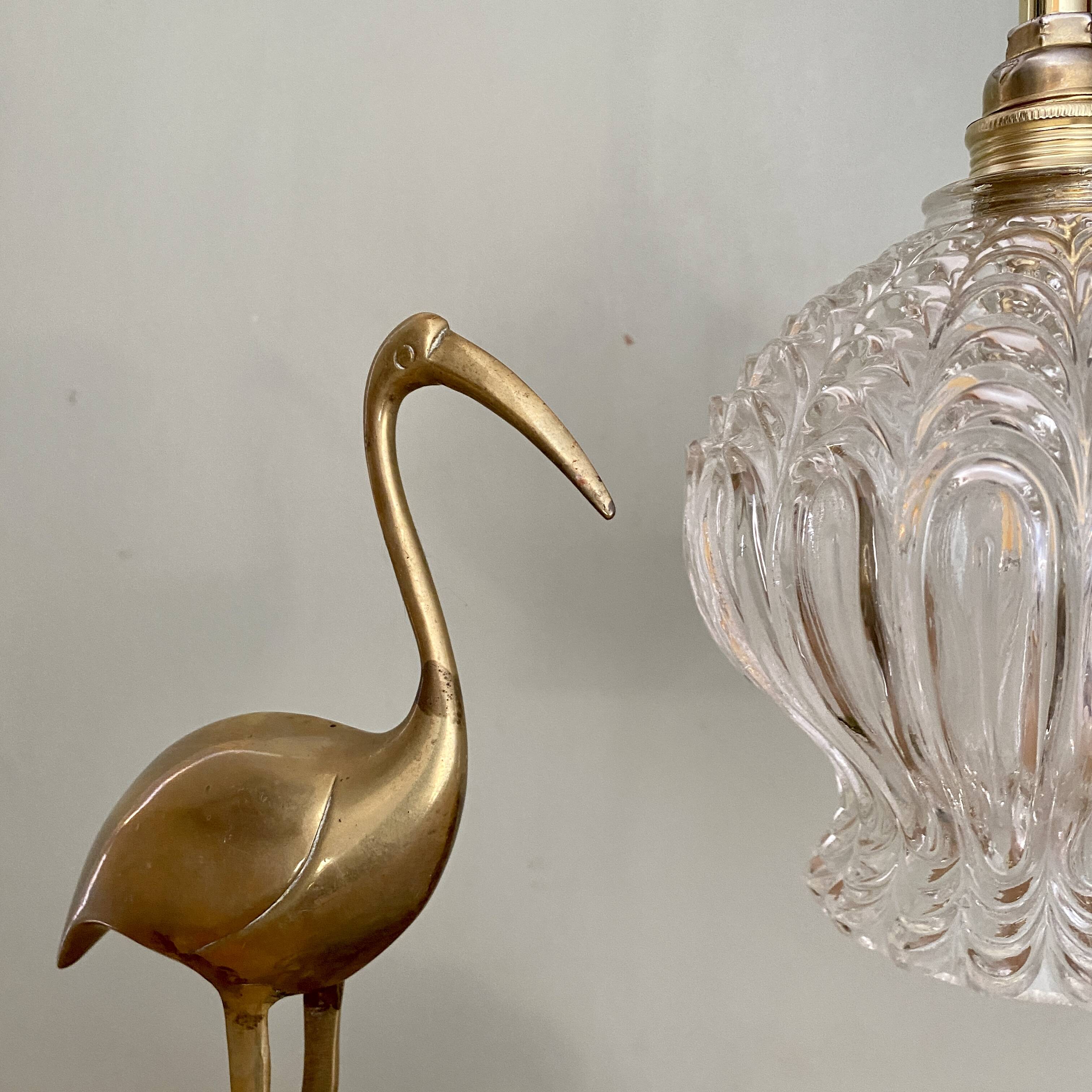 Vintage globe pendant in molded glass