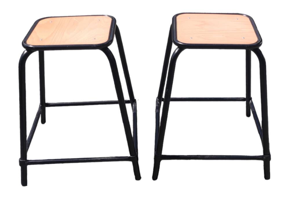 Pair of vintage industrial workshop stools