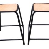 Pair of vintage industrial workshop stools