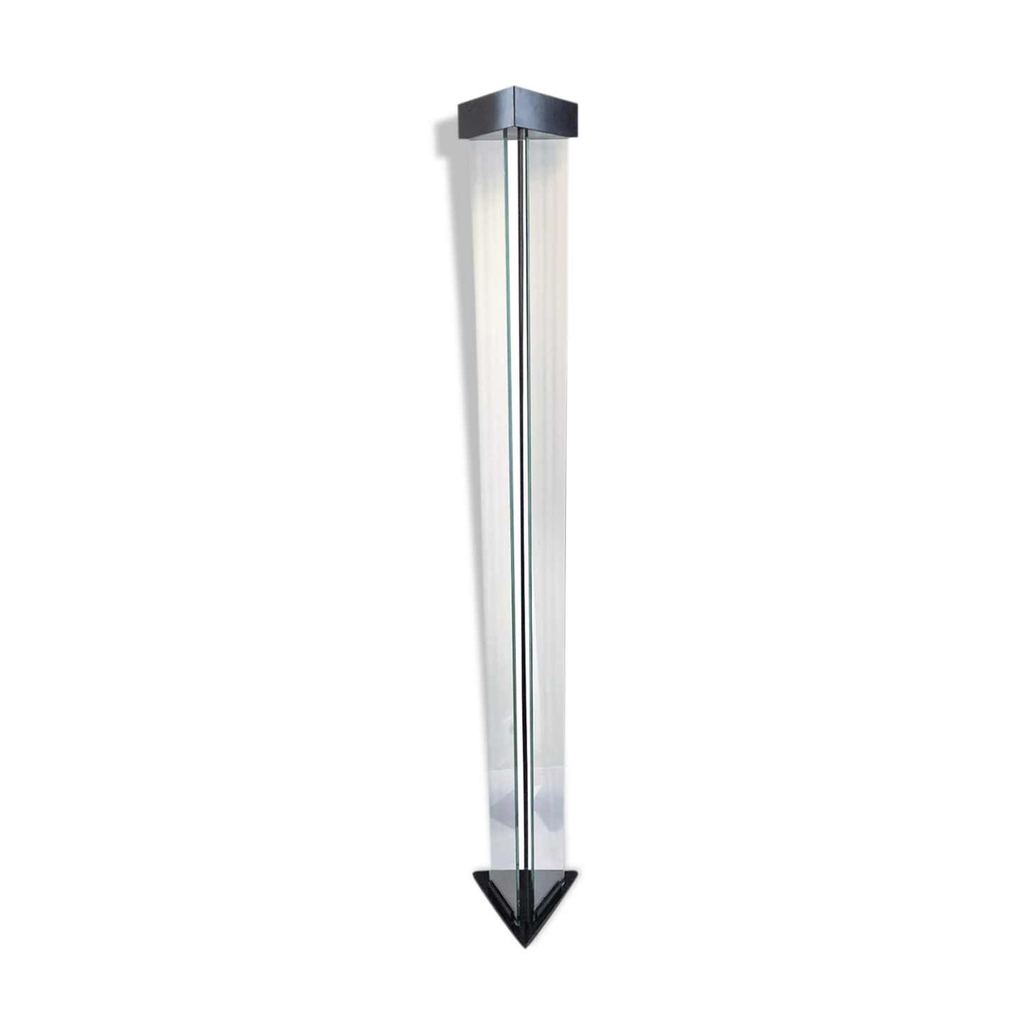 halogen floor lamp glass and metal 1980