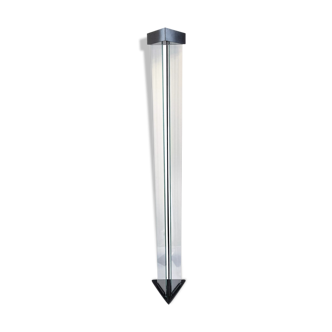 halogen floor lamp glass and metal 1980