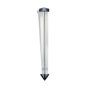 halogen floor lamp glass and metal 1980