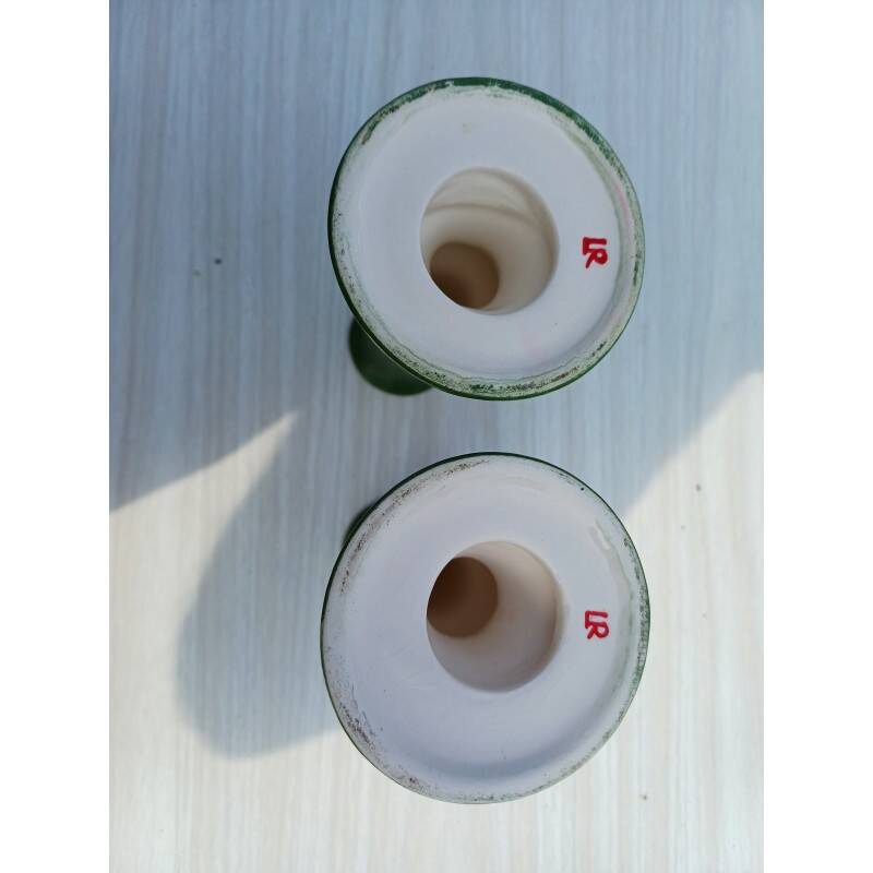 Pair of earthenware candlesticks from the brand: LR