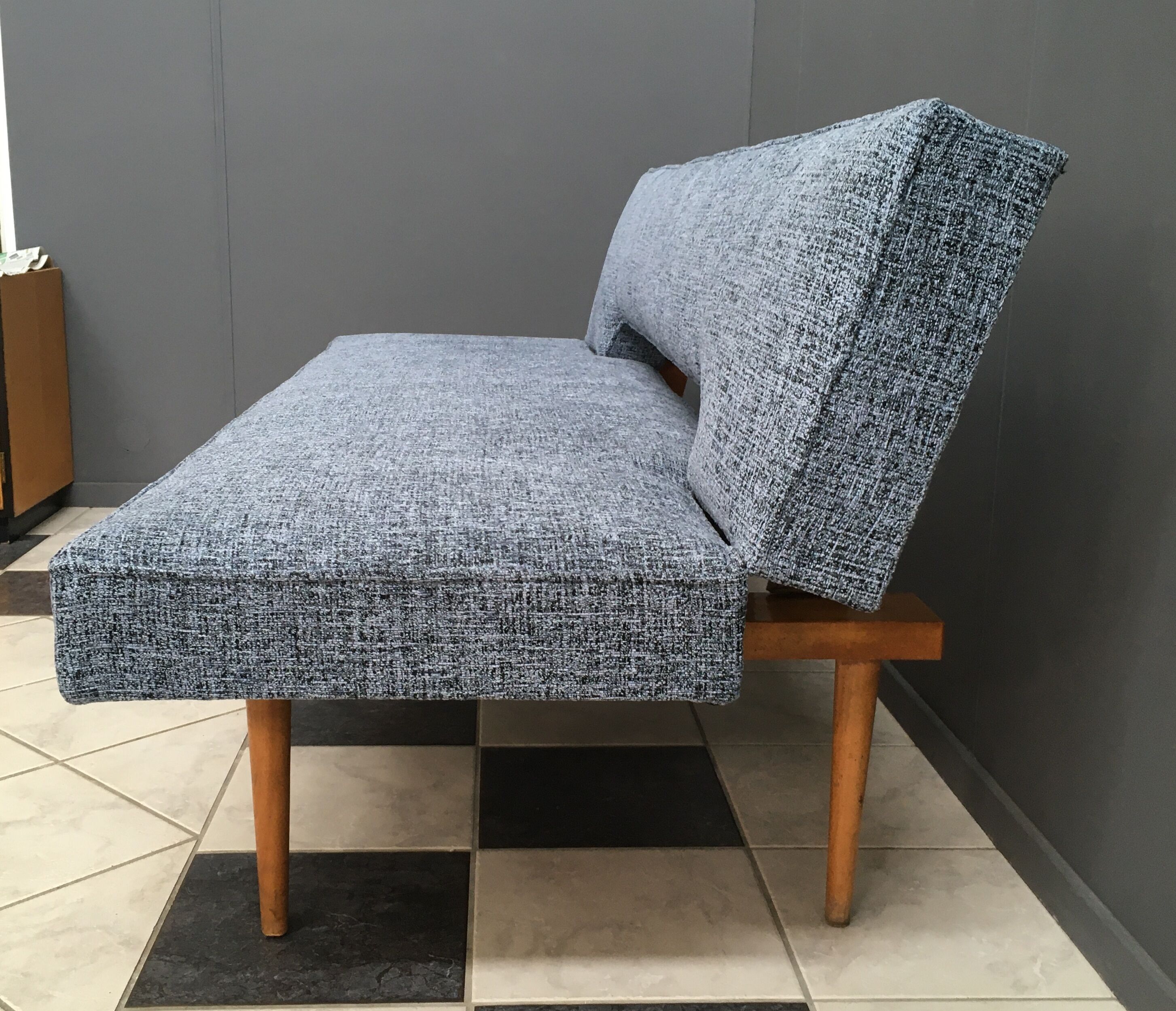 Blue and black fabric daybed Miroslav Navratil, 1960s