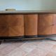 Enfilade-Buffet Vintage Louis XVI Modernisé. Marqueterie en Chevrons