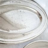 Oval silver-plated metal platters, Christofle