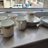 Service à café blanc et doré