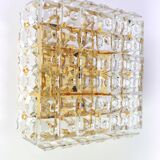 large flush-mounted chandelier in faceted crystal by Kinkeldey, Germany