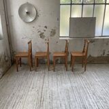 4 golden oak chairs