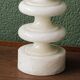 70s designer lamp base, twisted white marble