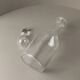 Clear Murano glass decanter with stopper - Italian 1980s liqueur bottle, fluted texture, decorative glass art
