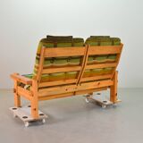 Yngve Ekstrom Scandinavian Design Pinewood 2-Seat Dymling Sofa Swedese 70s