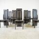Set of 8 Italian dining chairs by A. Sibau, 1980s