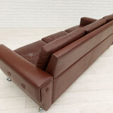 Danish 3-seater sofa, 70s, leather, original good condition