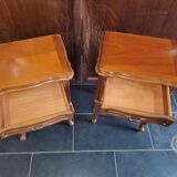 Pair of Louis XV style oak bedside table