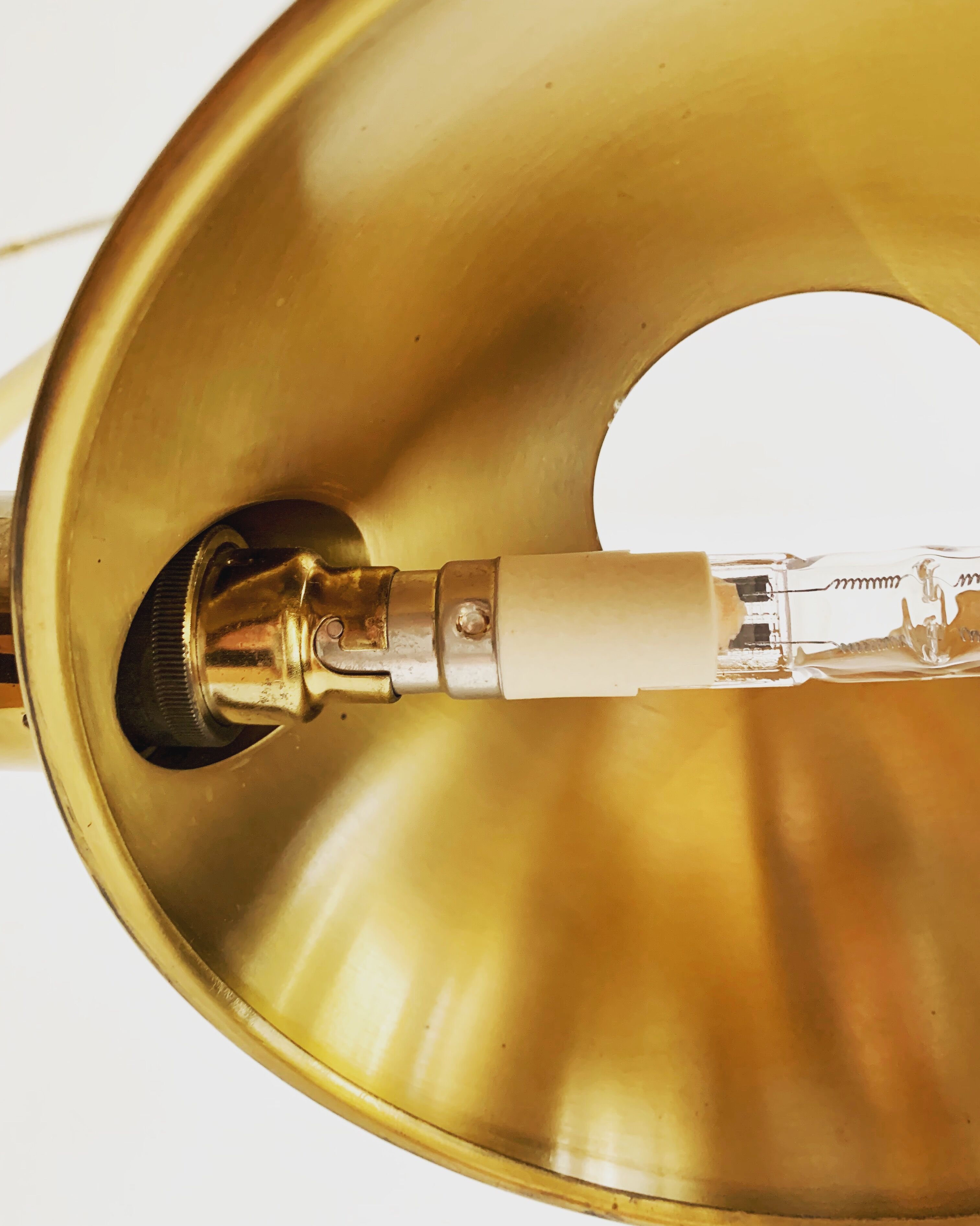 stunning Mid Century Modern brass UNA arc lamp by Florian Schulz