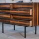 1960s Gabonese ebony chest of drawers with 8 drawers