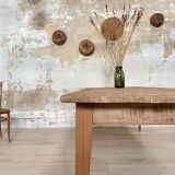 Vintage farm table with spindle legs.