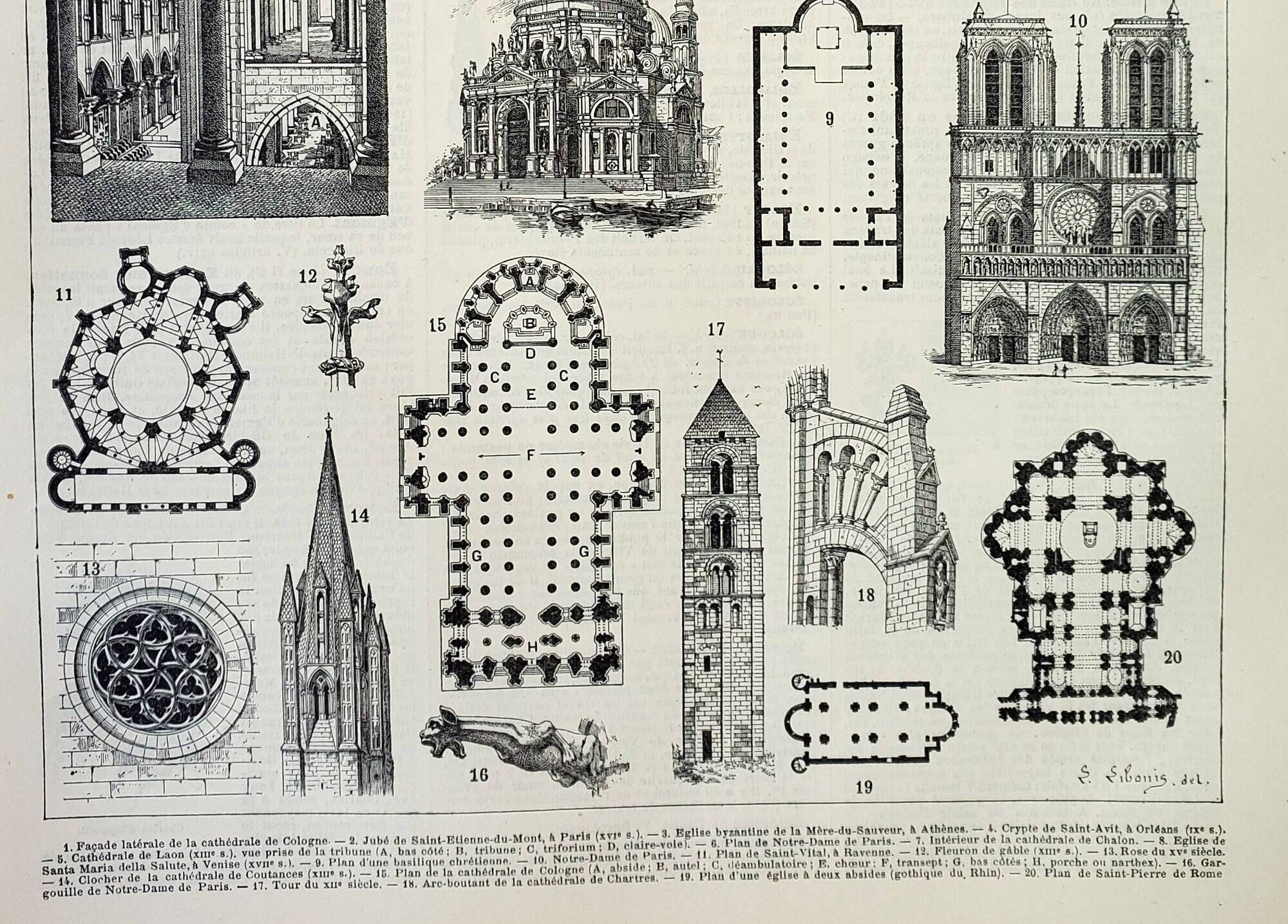 Old engraving 1898, Church, cathedral, religious • Original and vintage lithograph