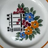 17 assiettes fleuries HBCM, milieu XXème