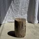 Petite table d'appoint en bois pétrifié beige gris H28 D18 - 3325
