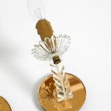 Two original Italian 1960s wall lamps with glass and mirror components