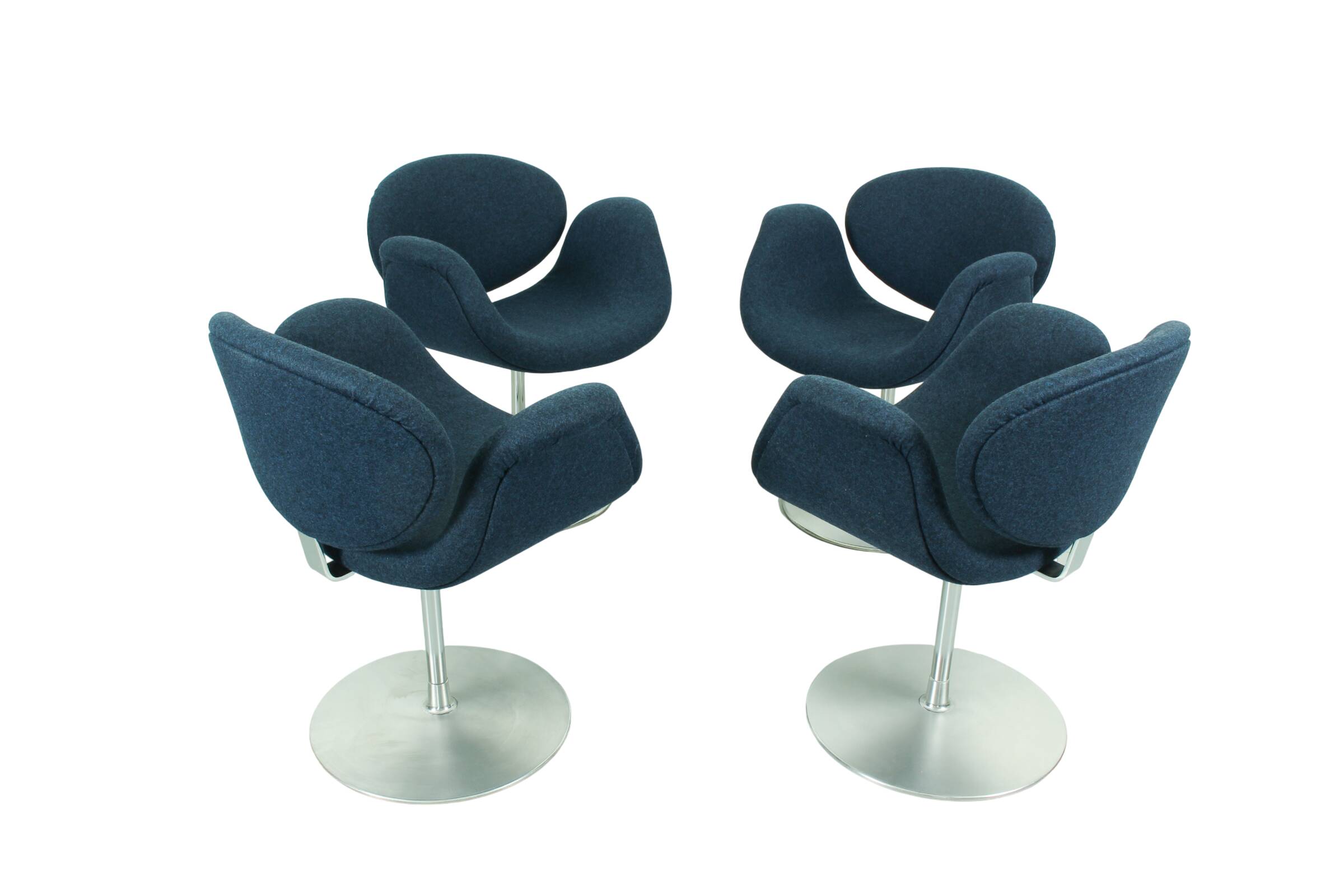 Set of 4 Swivel Little Tulip Dining Chairs by Pierre Paulin for Artifort, 1