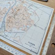 Printed in 1909, map of Parma, Italy