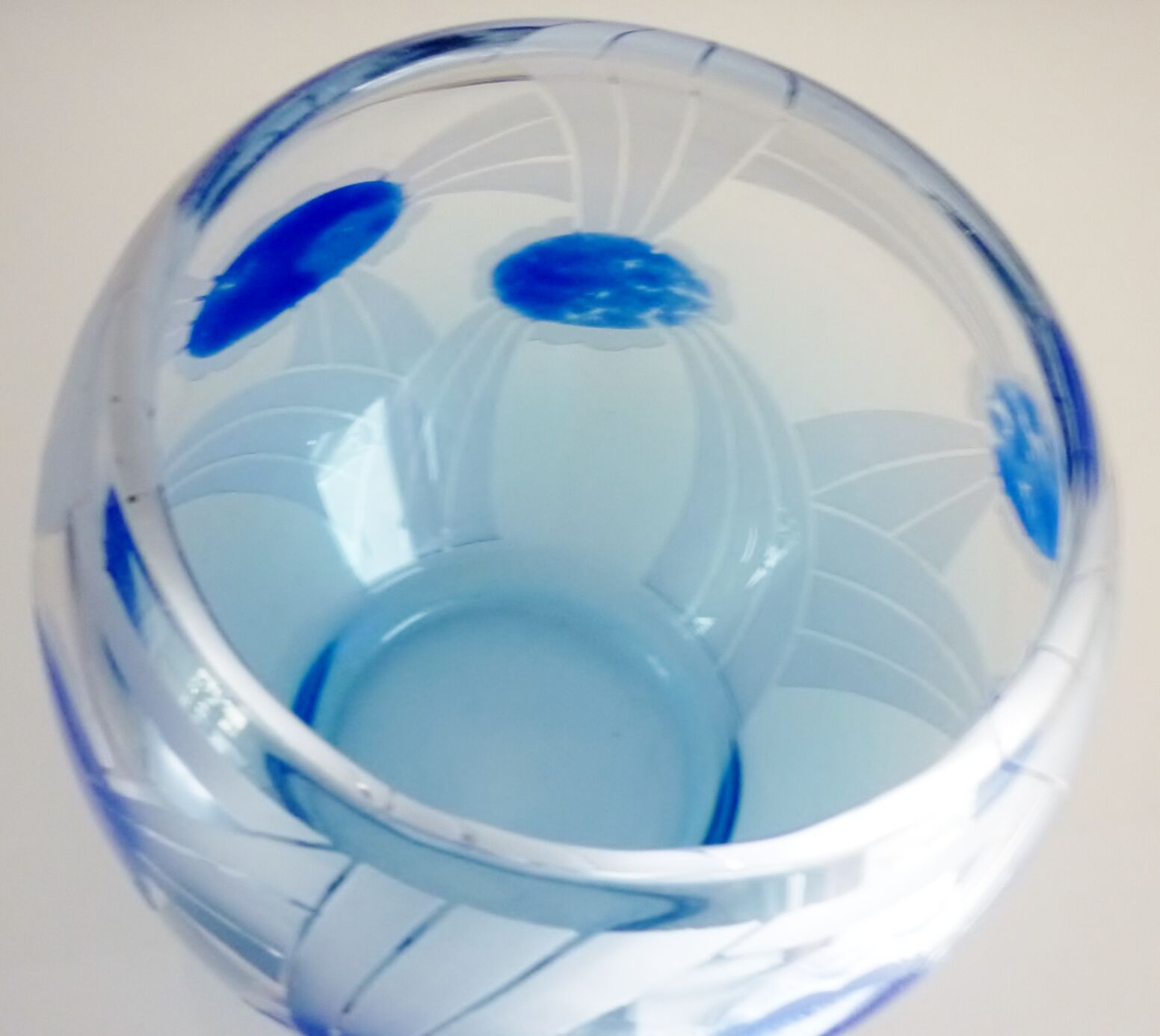 Vase verre soufflé signé " Le Verre Français" par Charles Schneider, art déco 1920/30