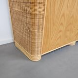 Wood / bamboo / rattan sideboard Roberti Rattan 1970s stunning condition