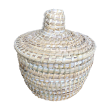 Panier rond en osier avec couvercle