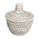 Round wicker basket with lid