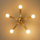 Italian Brass Star Burst Flush Mount in the manner of Arredoluce