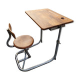 Vintage school desk in iron and wood