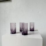 4 verres octogonaux graphiques violets