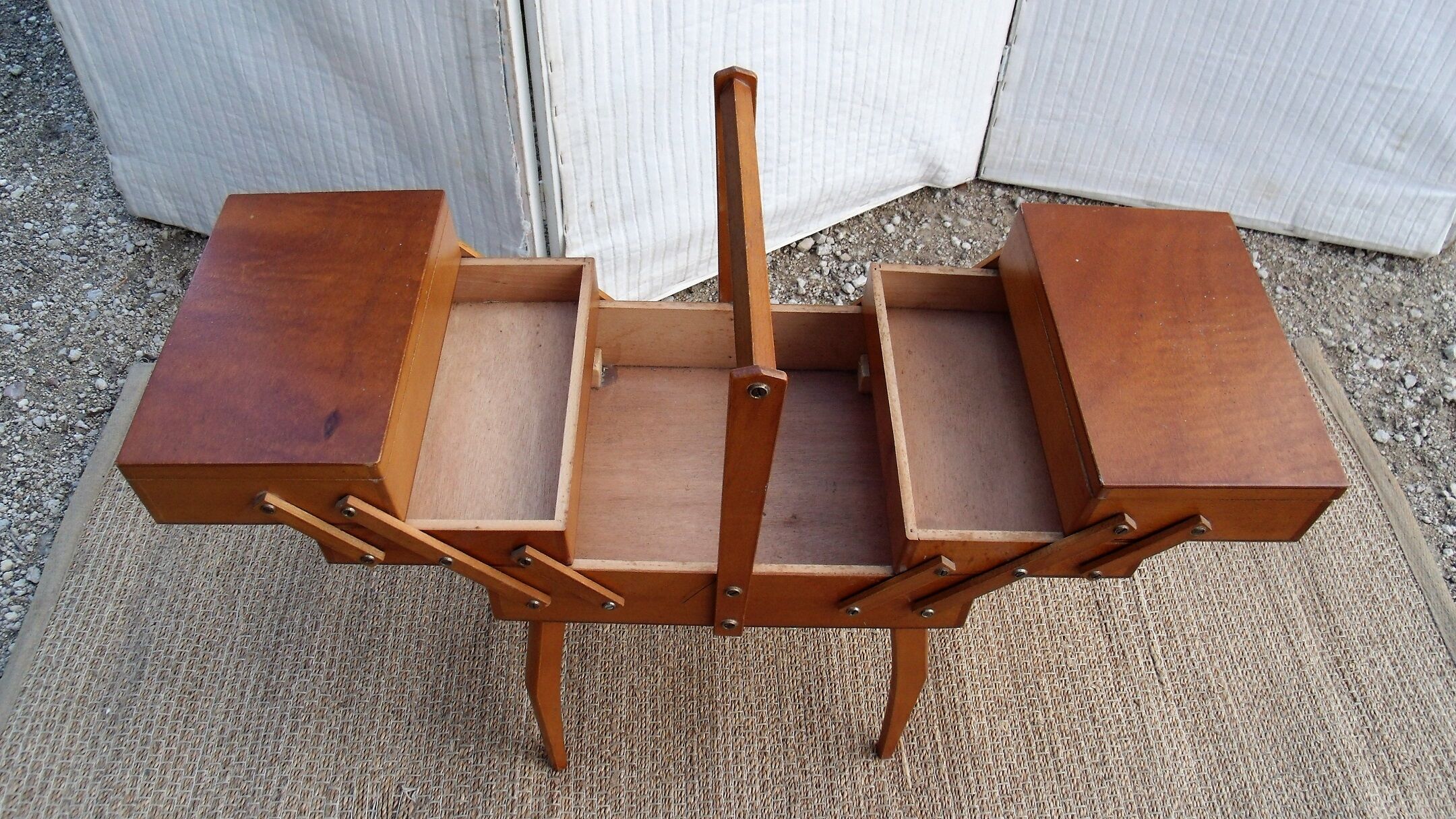 Small worker wood box sewing book