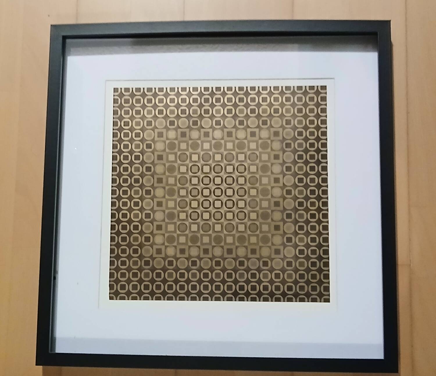 Tableau Cinétique Victor Vasarely - "Or & Couleurs" en Relief