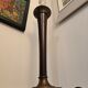 Vintage Scandinavian style lamp base in dark wood and bronze metal – 58 cm
