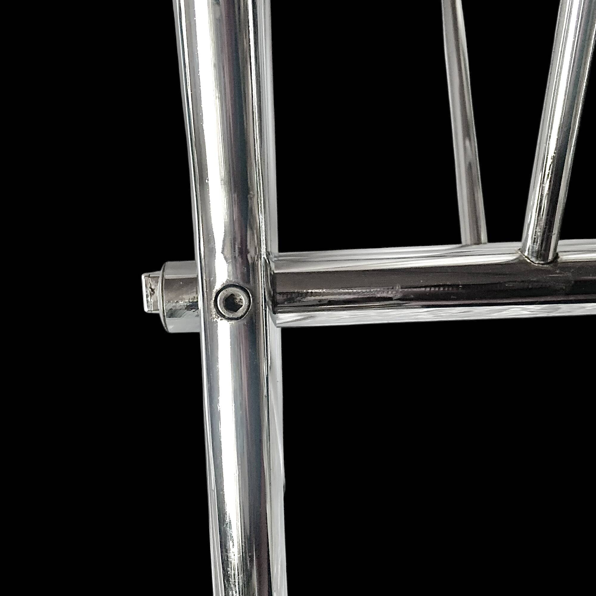 Vintage chrome metal magazine rack