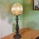 Large wooden table lamp with Glass lampshade