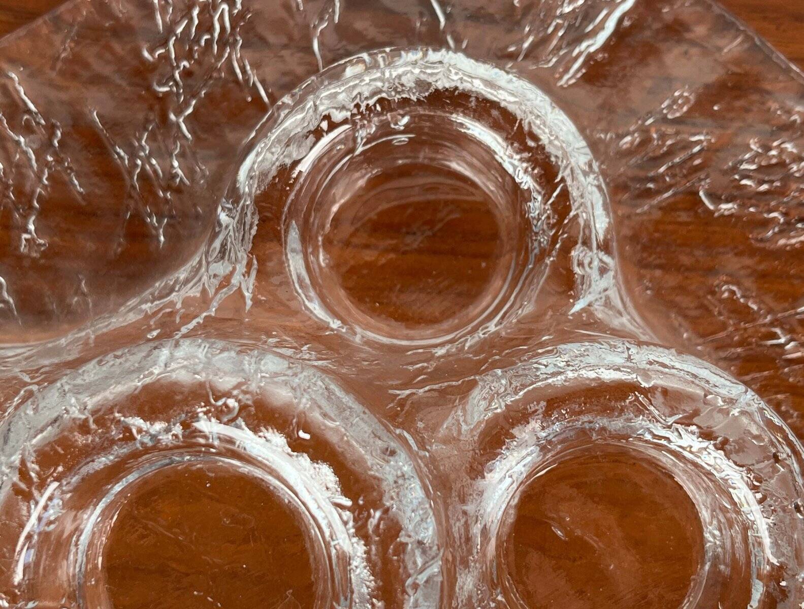 Bougeoir en verre d'art vintage par Pertti Kallionen pour Muurla, années 1970