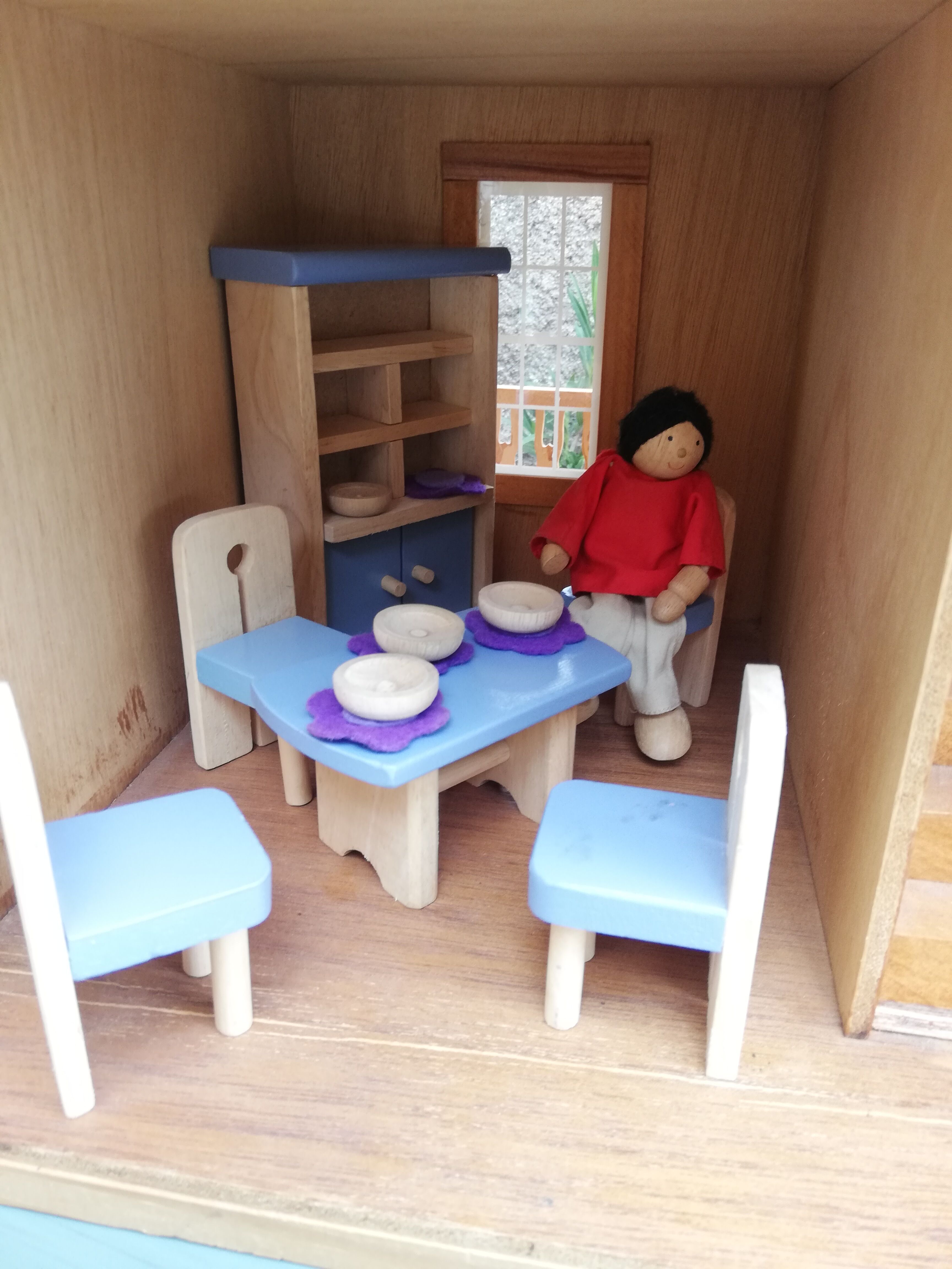 Vintage wooden dollhouse